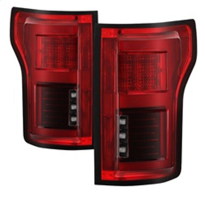 Spyder 15-18 Ford F-150 LED Tail Lights (w/Blind Spot) - Red Clear (ALT-YD-FF15015BS-LBLED-RC)