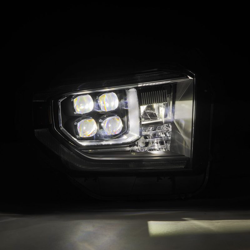 AlphaRex 14-21 Toyota Tundra NOVA-Series LED Proj Headlights Blk w/Actv Light & Seq. Sig + DRL