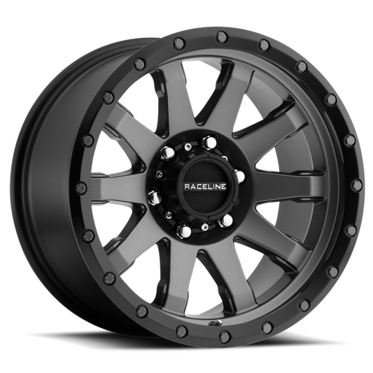 Raceline 934G Clutch 17x8.5in / 5x127 BP / 0mm Offset / 78.1mm Bore - Gunmetal Wheel