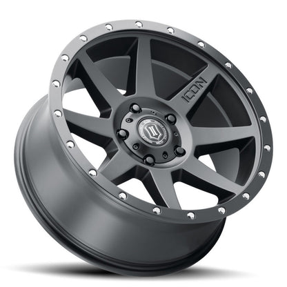 ICON Rebound 20x9 -12mm Offset 5x5 BP 4.5in BS 71.5mm Bore Satin Black Wheel