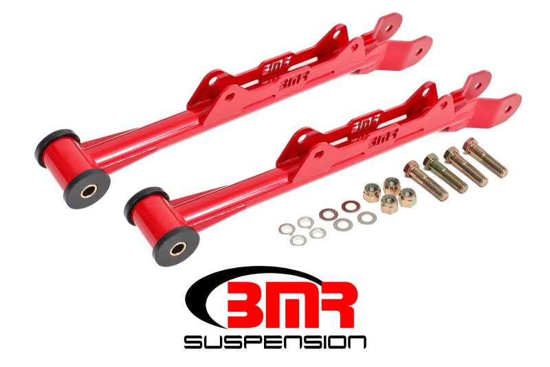 BMR 10-15 5th Gen Camaro Chrome Moly Non-Adj. Rear Lower Control Arms (Delrin) - Red