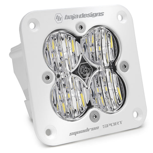 Baja Designs Squadron Sport White Wide Cornering Pattern Flush Mount LED Light Pod - Clear