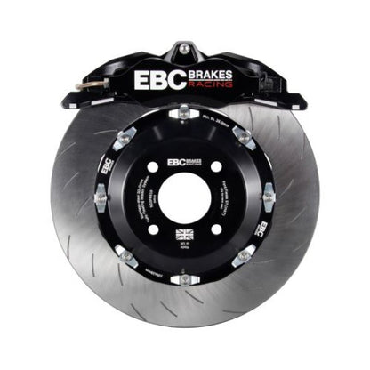 EBC Racing 10-14 Ford Mustang GT 5.0L Black Apollo-4 Calipers 355mm Rotors Front Big Brake Kit