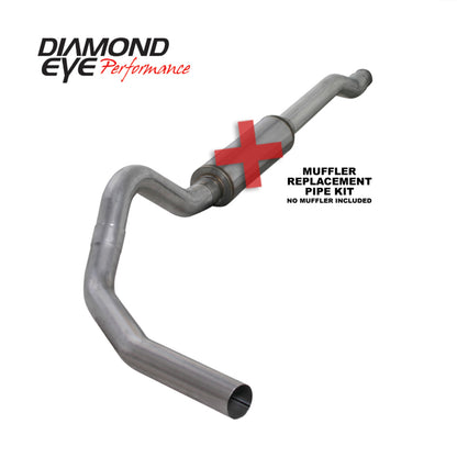 Diamond Eye KIT 4in Catback MFLR RPLCMENT PIPE SGL AL: 03-07 FORD 6.0L F250/F350 (Extended Cab Only)