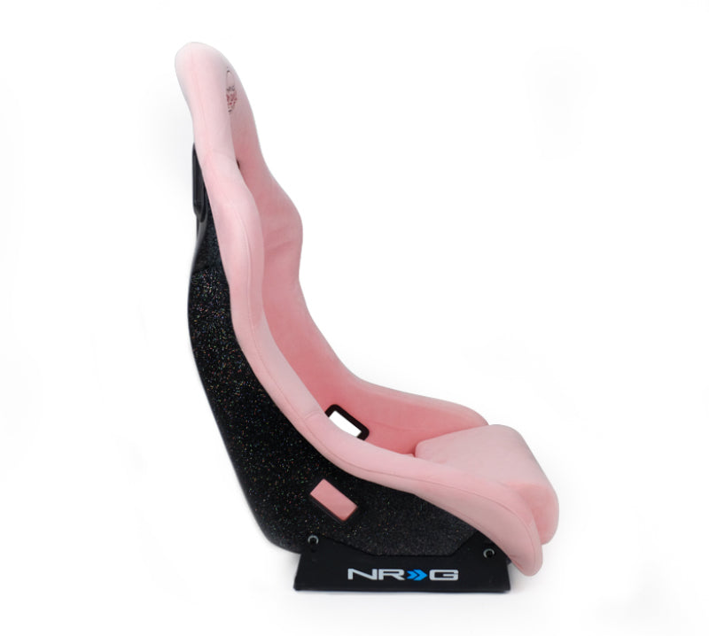 NRG FRP Bucket Seat Prisma Edition w/ Pearlized Back and Pink Alcantara (Medium)