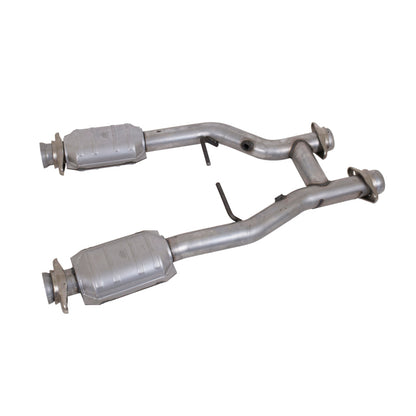 BBK 96-04 Mustang 4.6 GT / Cobra Short Mid H Pipe w Catalytic Converters 2-1/2 For Long Tube Headers