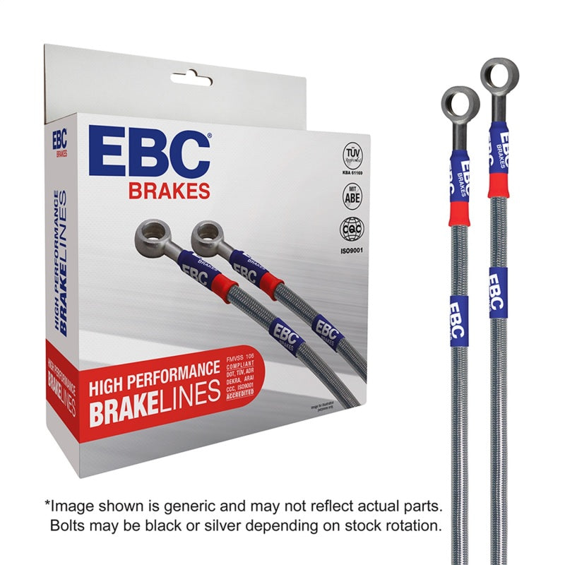 EBC 1985 Ford Mustang (3rd Gen) 5.0L (w/Rear Drums) Stainless Steel Brake Line Kit