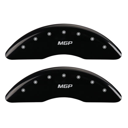 MGP 4 Caliper Covers Engraved Front & Rear MGP Black Finish Silver Char 2018 Genesis G80