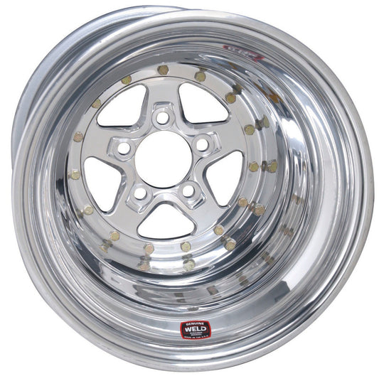 Weld Alumastar 2.0 15x4 / 5x4.75 BP 1.7 / 5in. BS Polished Wheel - Non-Beadlock