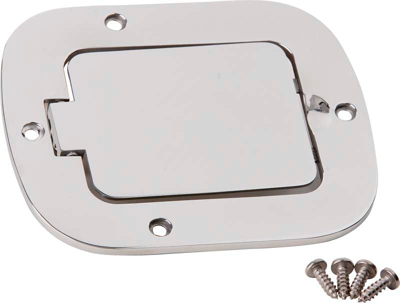 Kentrol 77-95 Jeep CJ/Wrangler YJ Billet Style Gas Hatch - Polished Silver