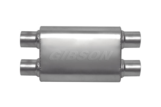 Gibson MWA Superflow Dual/Dual Oval Muffler - 4x9x14in/2.5in Inlet/2.5in Outlet - Stainless