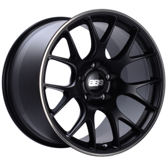 BBS CH-R 20x10 5x112 ET18 CB66.5 Satin Black Polished Rim Protector Wheel