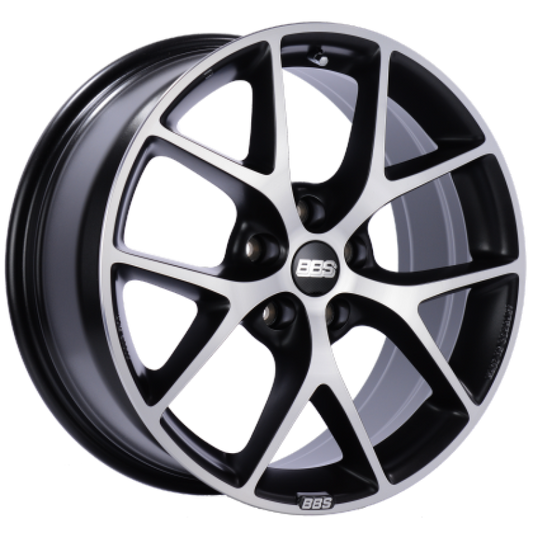 BBS SR 17x8 5x112 ET42 Satin Black Diamond Cut Face Wheel -82mm PFS/Clip Required