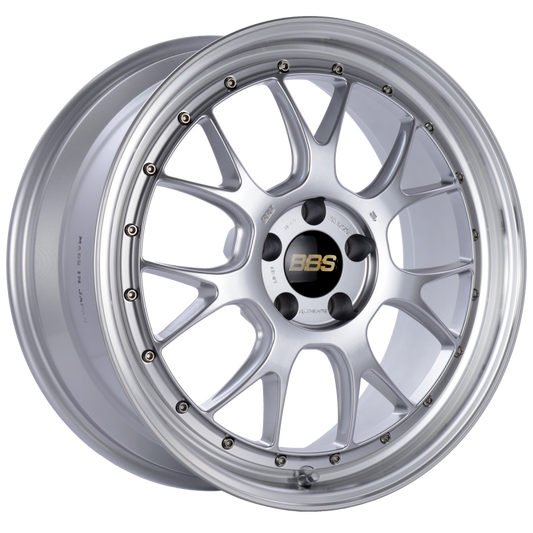 BBS LM-R 19x8.5 5x112 ET38 Diamond Silver Center Diamond Cut Lip Wheel -82mm PFS/Clip Required