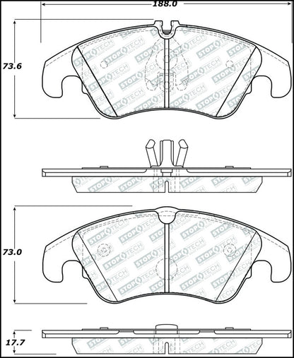 StopTech Street Select 08-17 Audi A5 Front Brake Pads