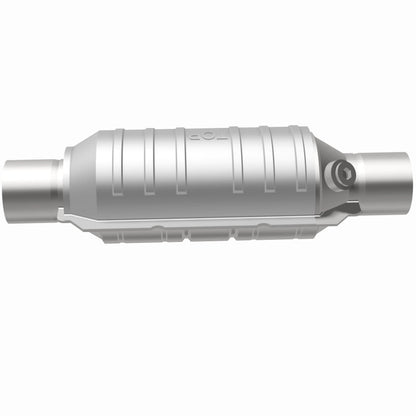 MagnaFlow Univ Cat Conv 2in Inlet/Outlet Ctr/Ctr Round 11in Body L x 5.125in W x 15in Overall L