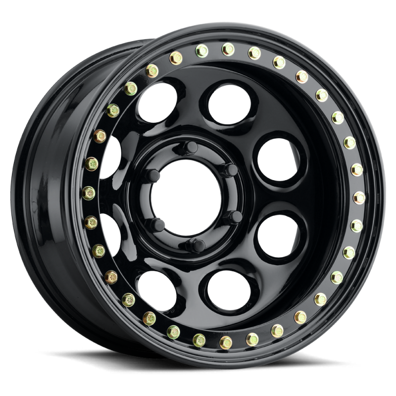 Raceline RT81 Rock 8 17x8in / 5x127 BP / -25mm Offset / 83.82mm Bore - Gloss Black Beadlock Wheel