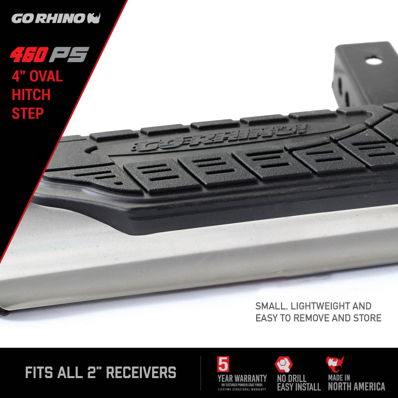 Go Rhino 4in Oval Hitch Step - Stainless