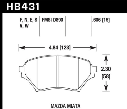 Hawk 01-05 Mazda Miata 1.8L Base OE Inc. Clips Shims Front ER-1 Brake Pads