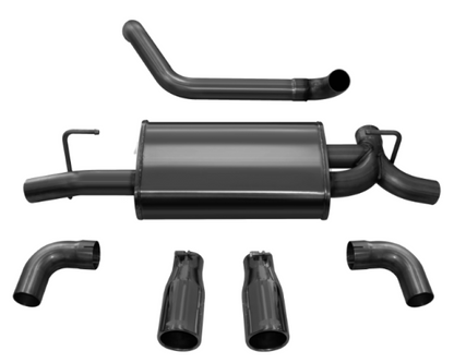 Corsa 2018-2024 Jeep Wrangler JL 2.5in Dual Rear Exit Black Tips Sport Axle-Back Exhaust