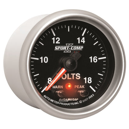 Autometer Sport-Comp II 2-1/16in Digital Voltometer Gauge - 18V