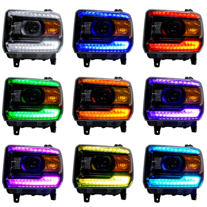 Oracle 14-15 GMC Sierra Headlight DRL Upgrade Kit - ColorSHIFT w/o Controller SEE WARRANTY