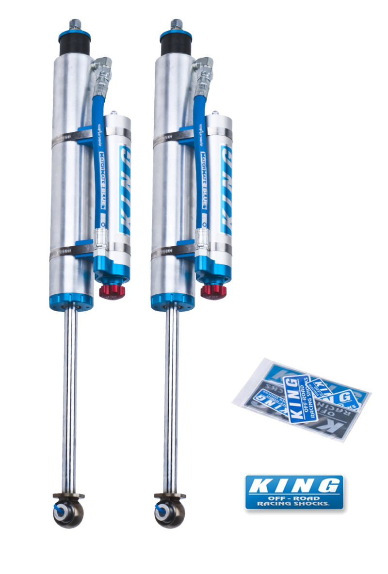 King Shocks 07-18 Jeep Wrangler JK Front 2.5 Dia Piggy Hose Res Shock 0-2in Lift w/Adjuster (Pair)