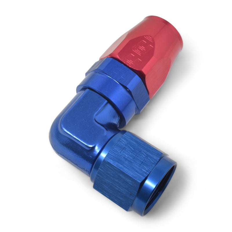 Russell Performance -8 AN Red/Blue 90 Degree Forged Aluminum Swivel Hose End