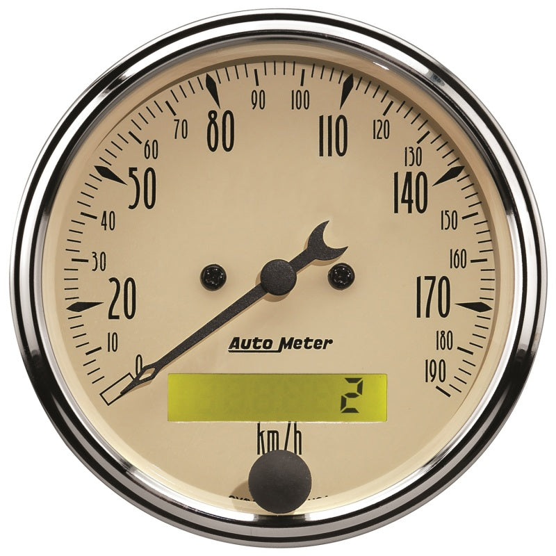 Autometer 3-1/8in 0-190km/h Antique Beige Elec. Programmable Speedometer