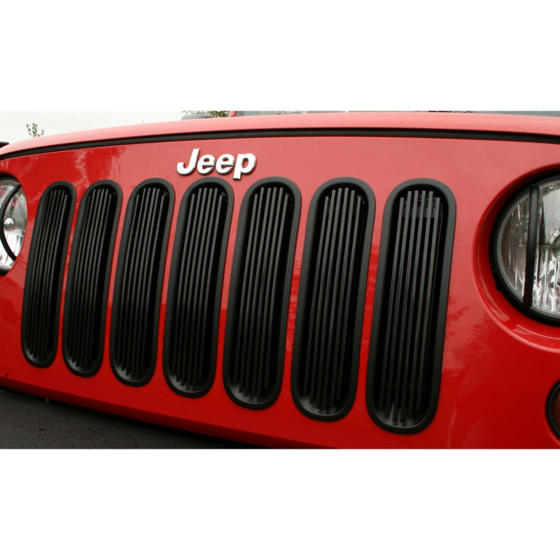 Rugged Ridge Billet Grille Insert Black 07-18 Jeep Wrangler JK