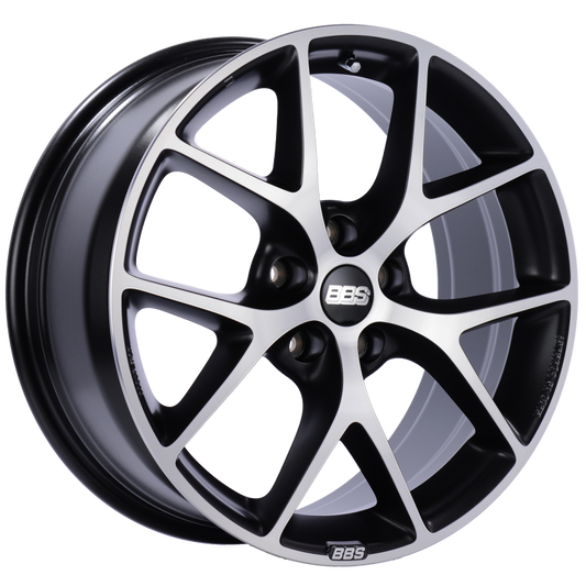 BBS SR 17x7.5 5x120 ET35 Satin Black Diamond Cut Face Wheel -82mm PFS/Clip Required