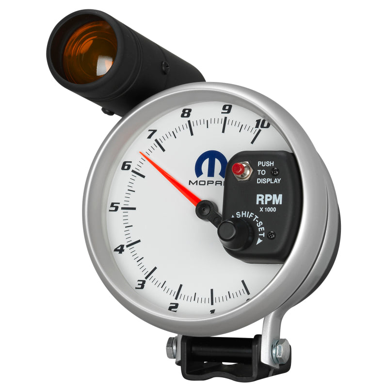 Autometer Mopar 5in / 10k RPM / Pedestal Mount White Tachometer w/ Shift Light