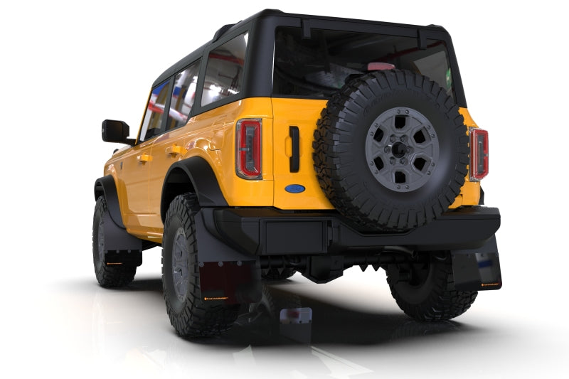 Rally Armor 21-25 Ford Bronco (Plstc Bmpr + RR - NO Rptr/Sprt) Blk Mud Flap w/Red Logo