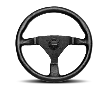 MOMO - Montecarlo Steering Wheel 350 mm - Black Leather/Black Stitch/Black Spokes