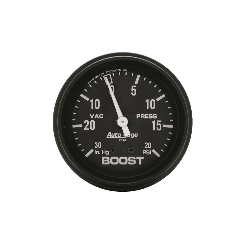 Autometer Black 2-5/8in 30 In Hg-Vac / 20 PSI Mechanical Vacuum/Boost Gauge