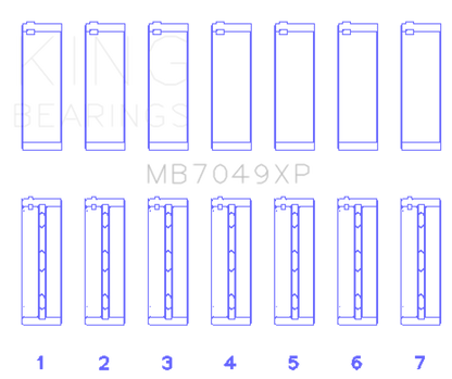 King Engine Bearings Toyota 1FZFE (Size .025 Oversized) Performance Main Bearing Set