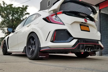 Rally Armor 17-22 Honda Civic Type R White UR Mud Flap w/Black Logo