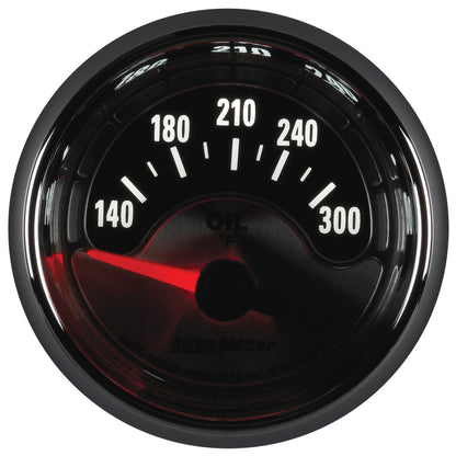 Autometer American Muscle 2-1/16in Short Sweep Electric 140-300 Deg F Oil Temp Gauge