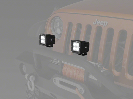 Raxiom 3-In Square 4-LED Off Road Light Flood Beam Universal (Some Adaptation May Be Required)