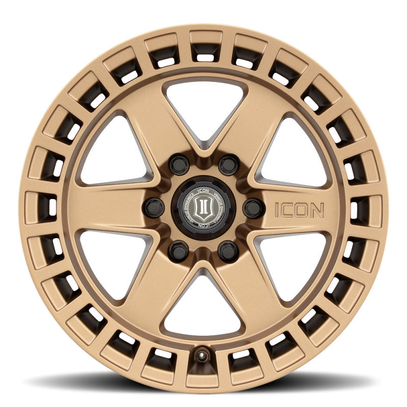 ICON Raider 17x8.5 6x135 6mm Offset 5in BS Satin Brass Wheel