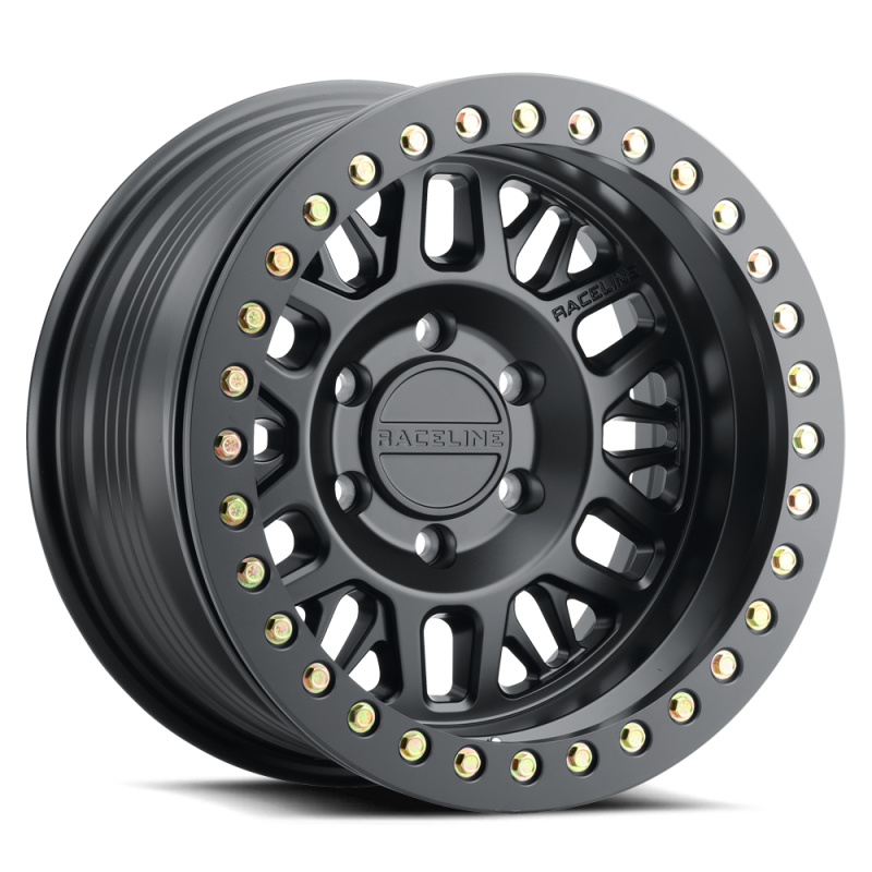 Raceline RT951B Ryno 17x9in / 6x135 BP / -12mm Offset / 87.1mm Bore - Satin Black Beadlock Wheel