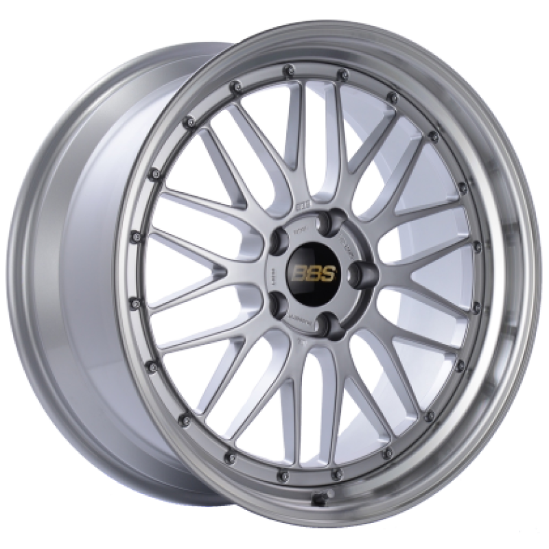 BBS LM 20x9.5 5x112 ET36 Diamond Silver Center Diamond Cut Lip Wheel - 82mm PFS Required