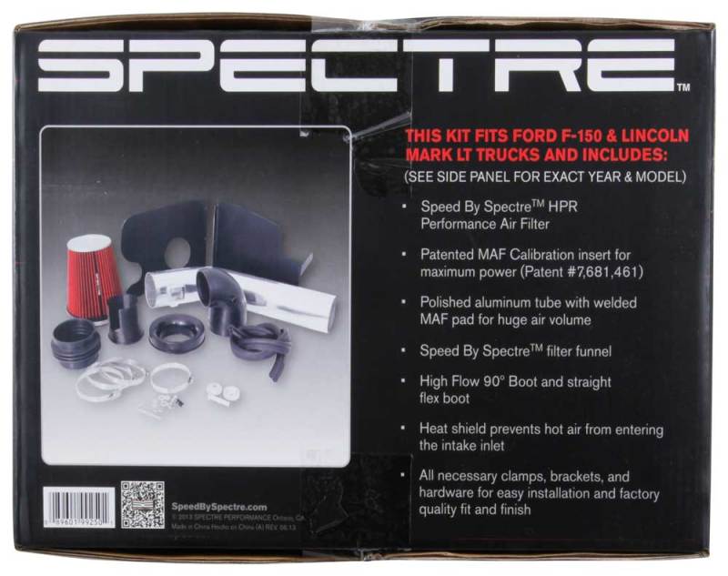 Spectre 04-08 Ford F150 V8-5.4L F/I Air Intake Kit - Clear Anodized w/Red Filter