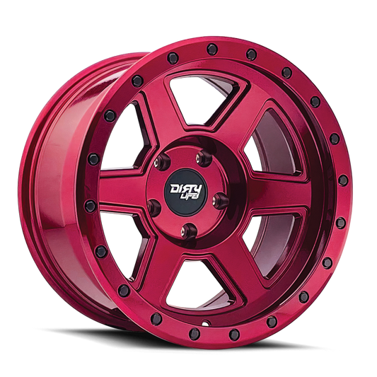 Dirty Life 9315 Compound 17x9 / 5x127 BP / -12mm Offset / 78.1mm Hub Crimson Candy Red Wheel