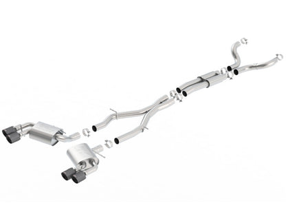 Borla 16-17 Chevy Camaro 6.2L 4in Dual CF Tips w/Black Core Dual Split Exit ATAK Catback Exhaust