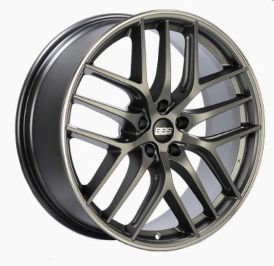 BBS CC-R 19x10 5x112 ET48 Satin Platinum Polished Rim Protector Wheel -82mm PFS/Clip Required