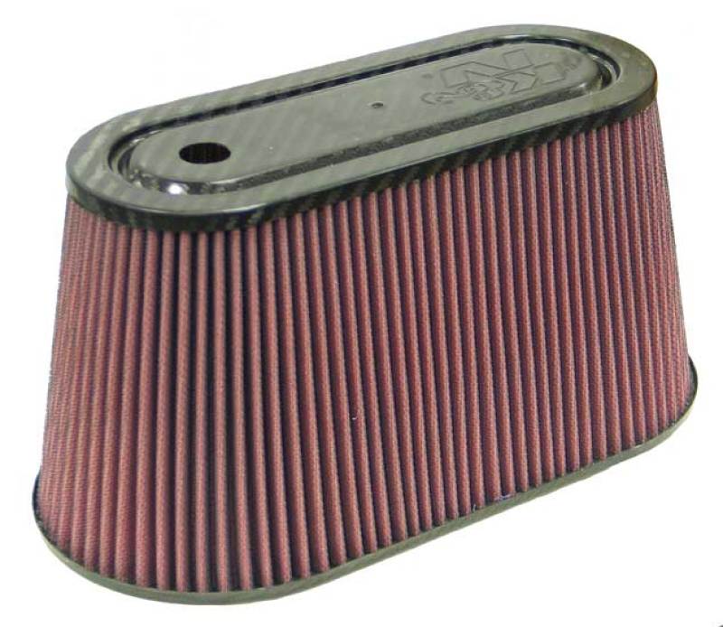 K&N Universal Air Filter with Carbon Fiber Top & Base-6in Base O/S W x 3.938in Top O/S W x 6in H