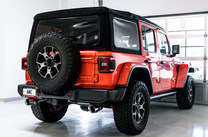 AWE Tuning 2018+ Jeep Wrangler JL/JLU Tread Edition Axle-Back Dual Exhaust - Chrome Silver Tips