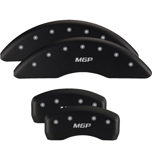 MGP 4 Caliper Covers Engraved Front & Rear RT1-Truck Red finish silver ch