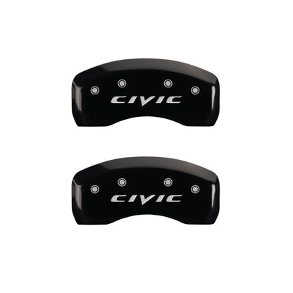MGP 4 Caliper Covers Engraved Front & Rear MGP Yellow Finish Black Char 2007 Honda Civic